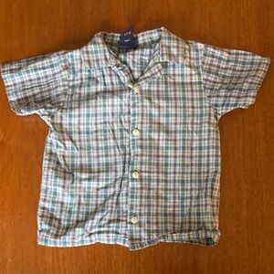 🫐3/$30 Vintage Cherokee Blue and Red Plaid Button Down Shirt size 3T